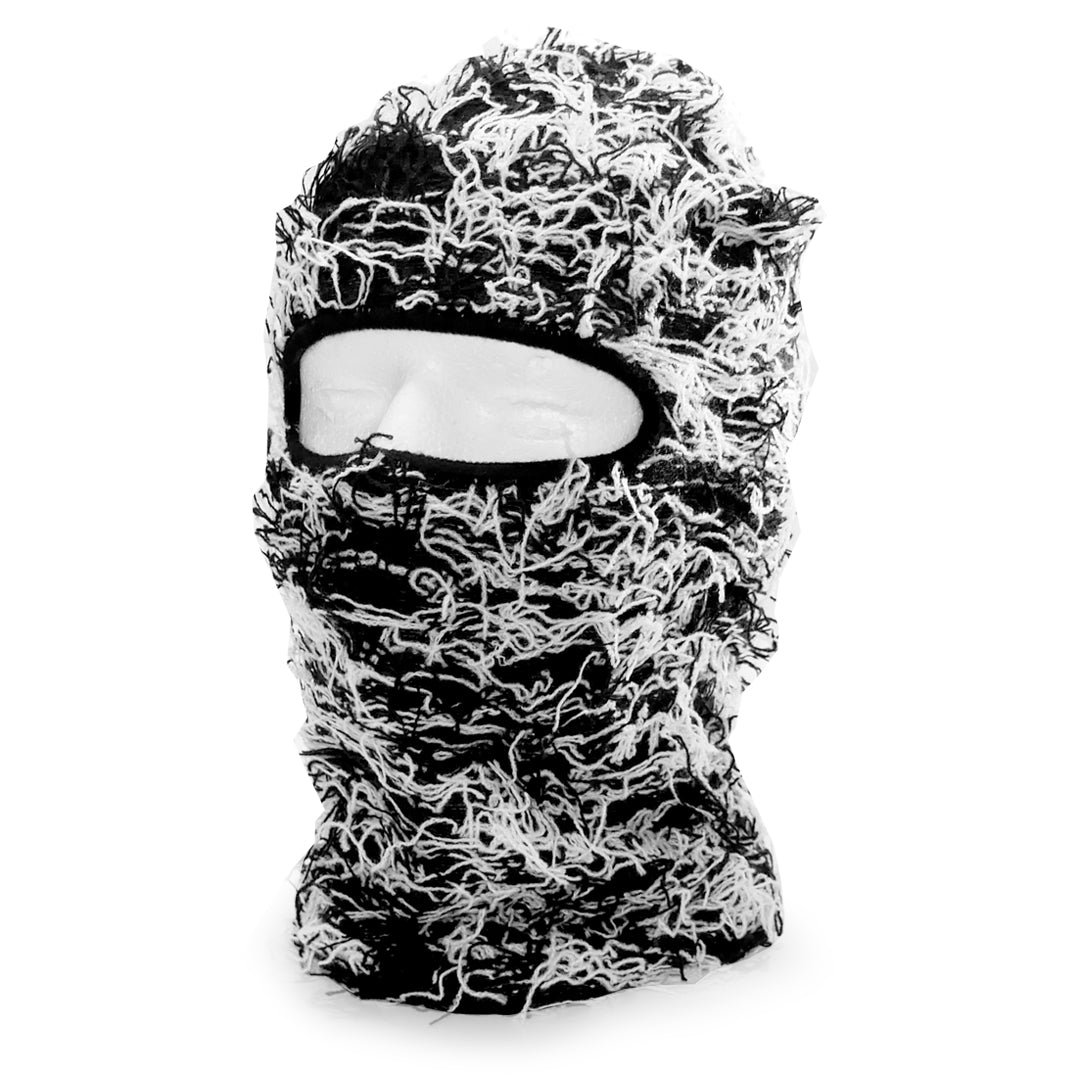 Knitted Distressed Balaclava (BW)