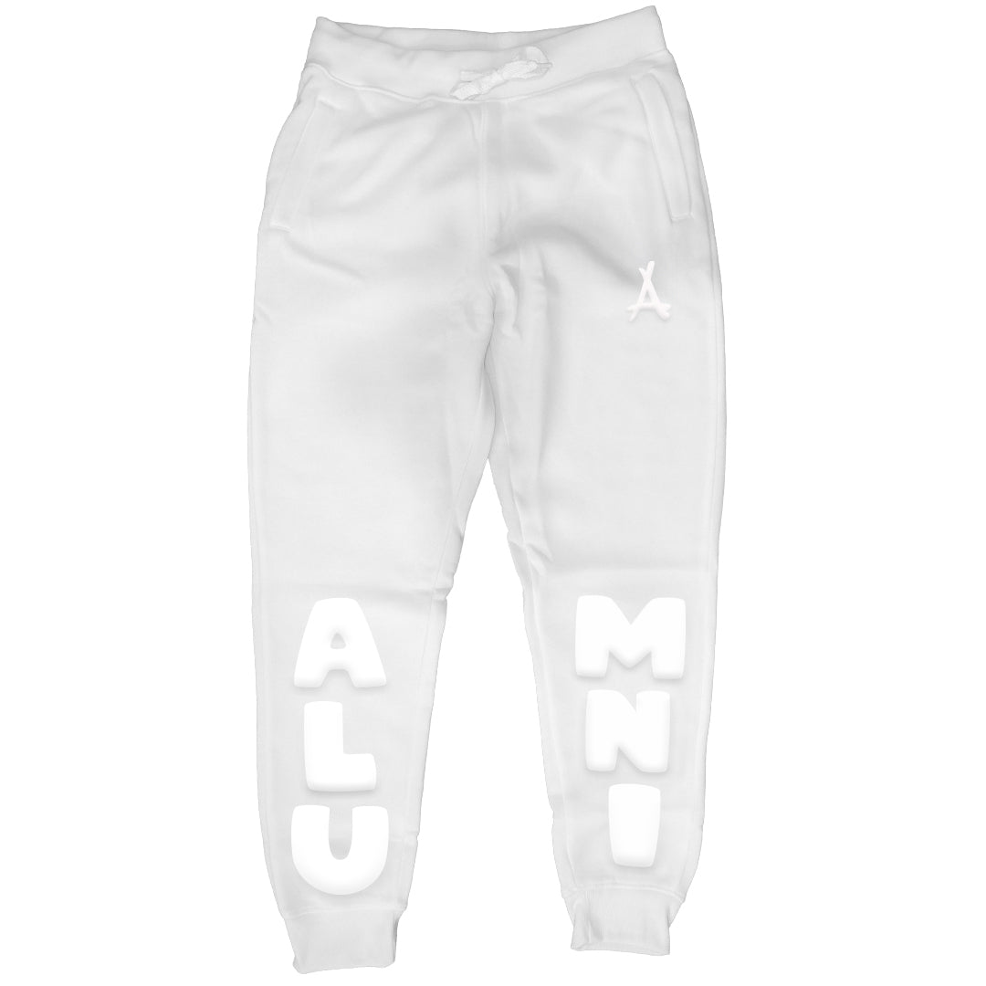 PUFF PRINT JOGGERS (WHITE)